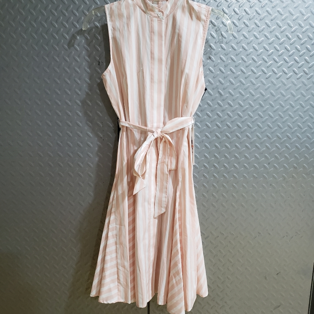 NWT CALVIN KLEIN cream/white striped shirt cotton dress (2) - Picture 9 of 15
